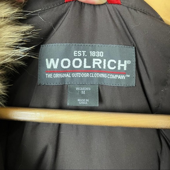 NWT Woolrich Chocolate Duck Down 4510 Coyote Fur Coat Size Medium - Picture 3 of 11